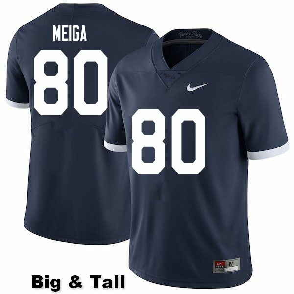 NCAA Nike Men's Penn State Nittany Lions Malick Meiga #80 College Football Authentic Big & Tall Navy Stitched Jersey XFP3098LW